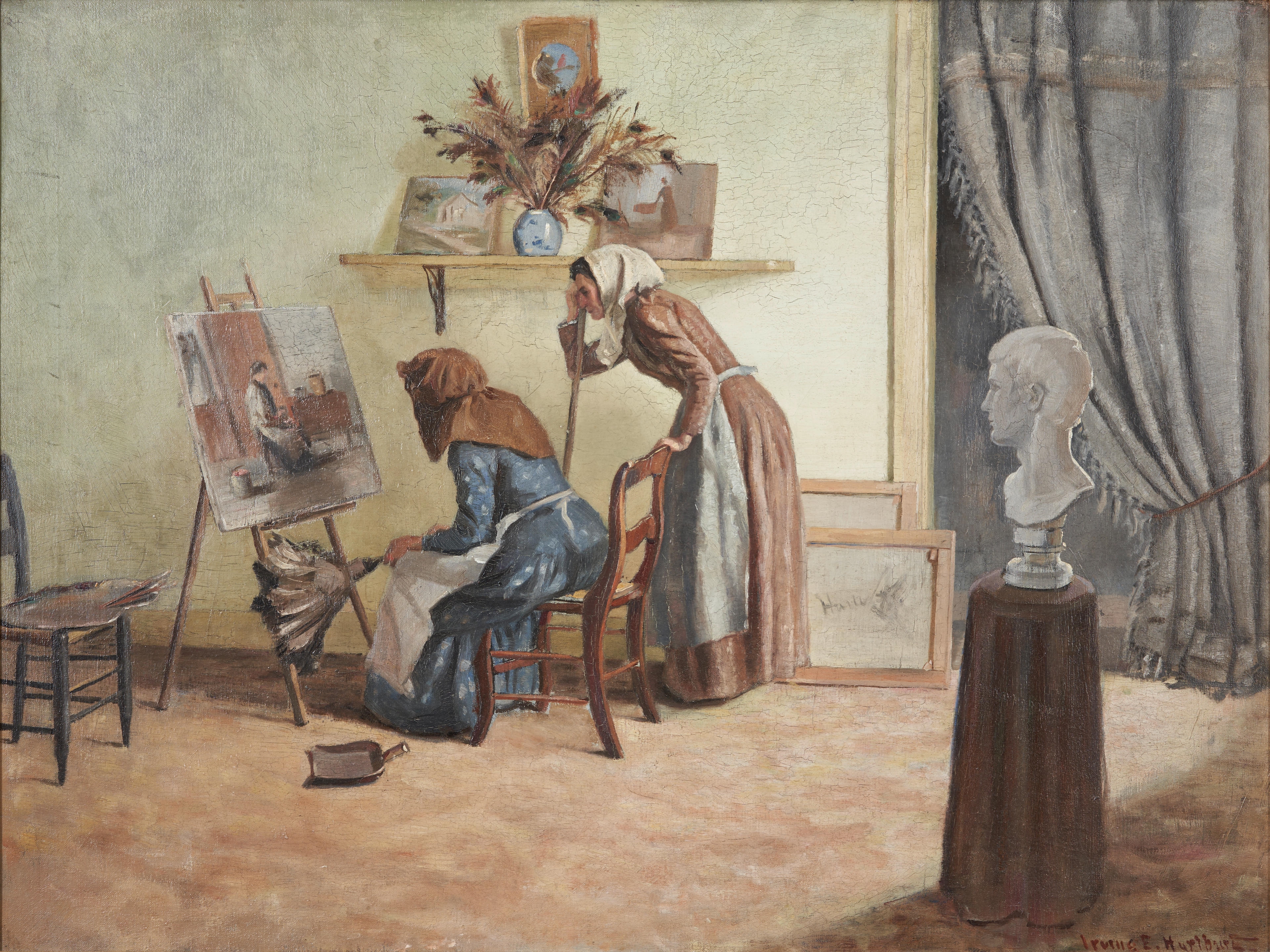 Artwork by Irving E. Hurlburt, The Artist's Studio, Made of oil on canvas