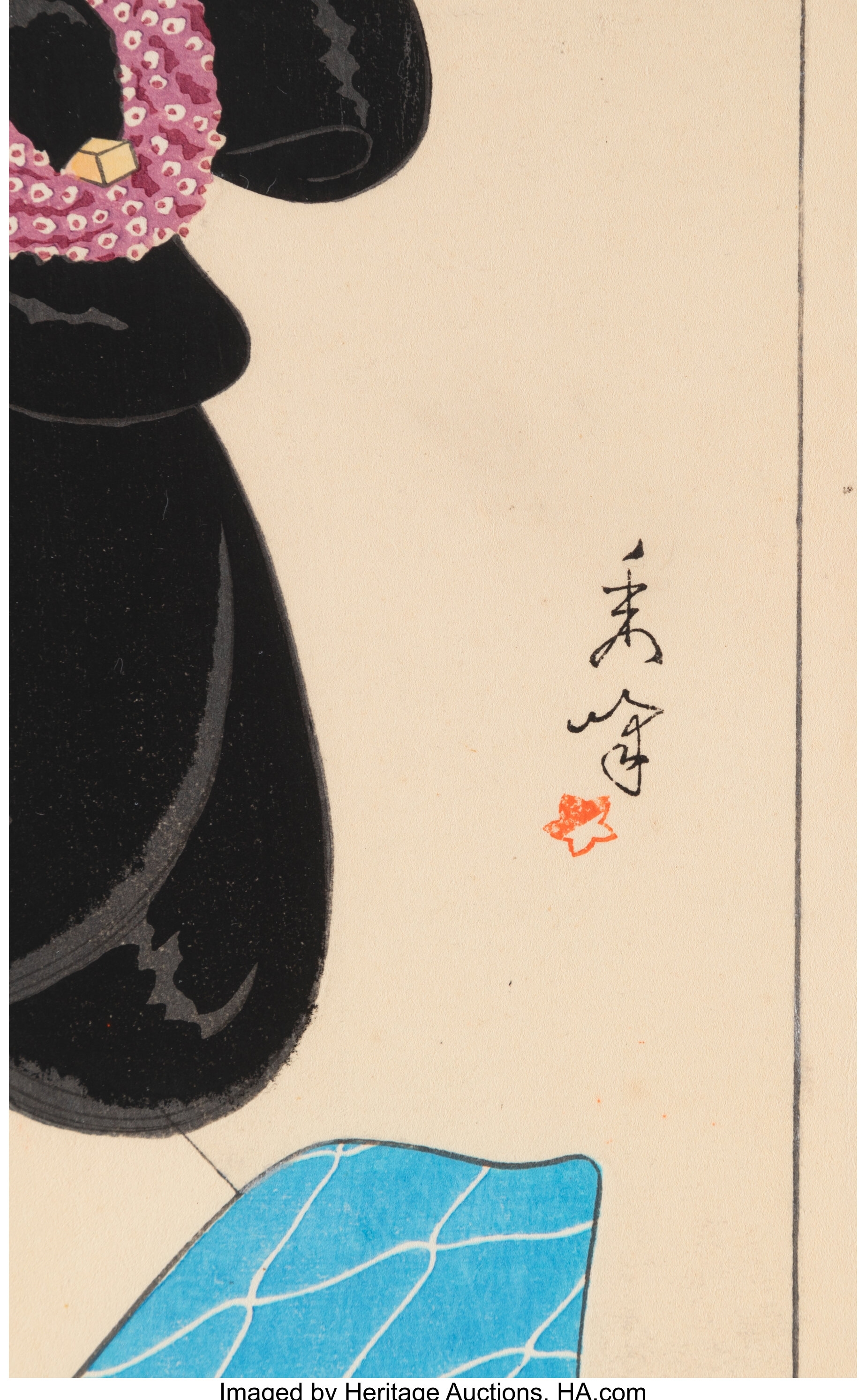 Artwork by Shuho‏ Yamakawa, Twilight (Tasogare), Made of Woodblock print