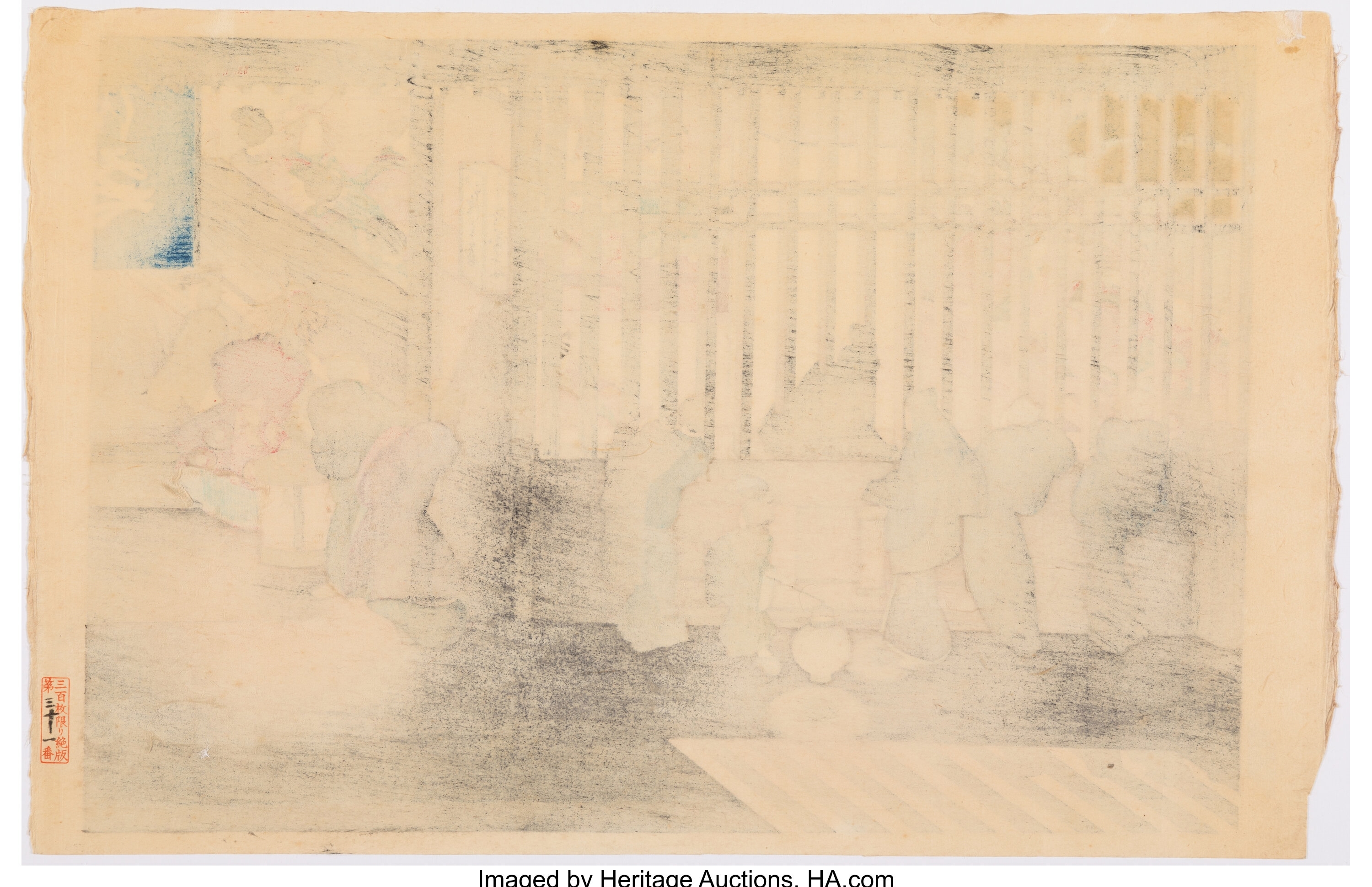 Artwork by Takahashi Shōtei, Yoshiwara by Night, Made of Woodblock print