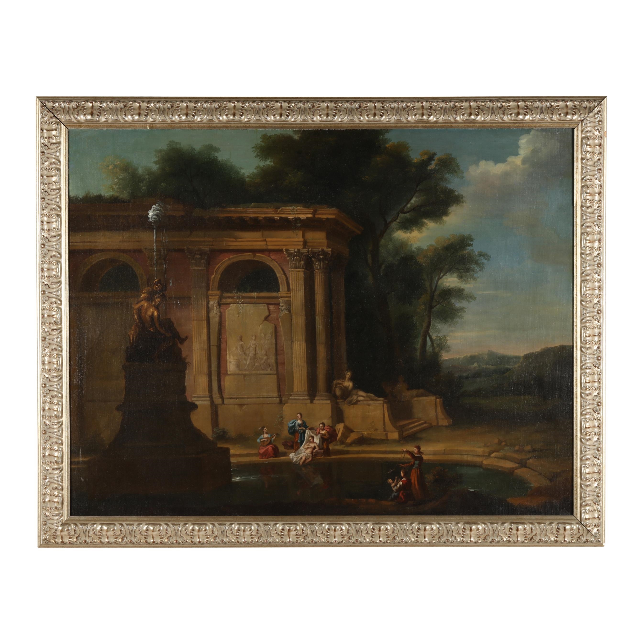 Hubert Robert | Capriccio Landscape with Figures | MutualArt