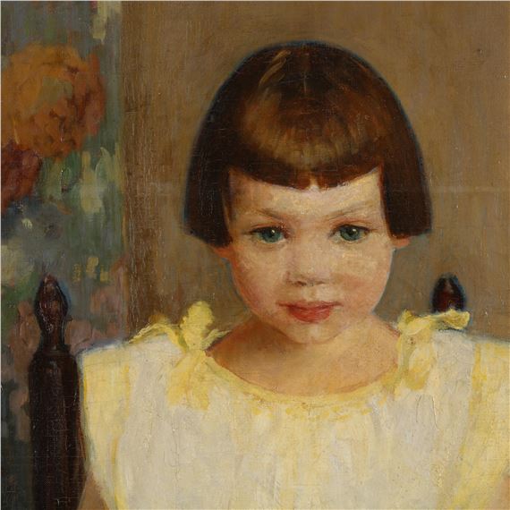 Florence Julia Bach | Portrait of a Young Girl with Book (1922) | MutualArt