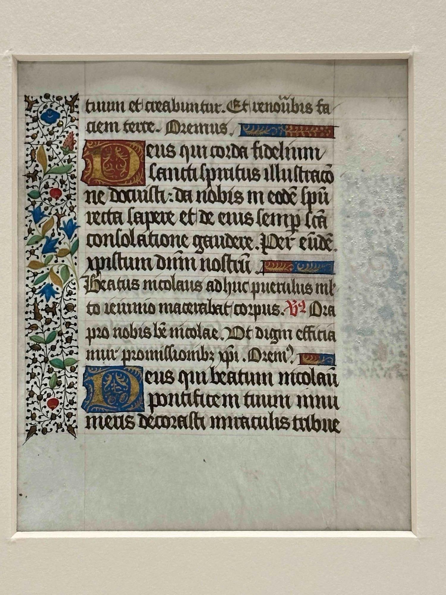Gothic | Manuscript Latin Single Leaf from Book of Hours (Circa 1475 ...