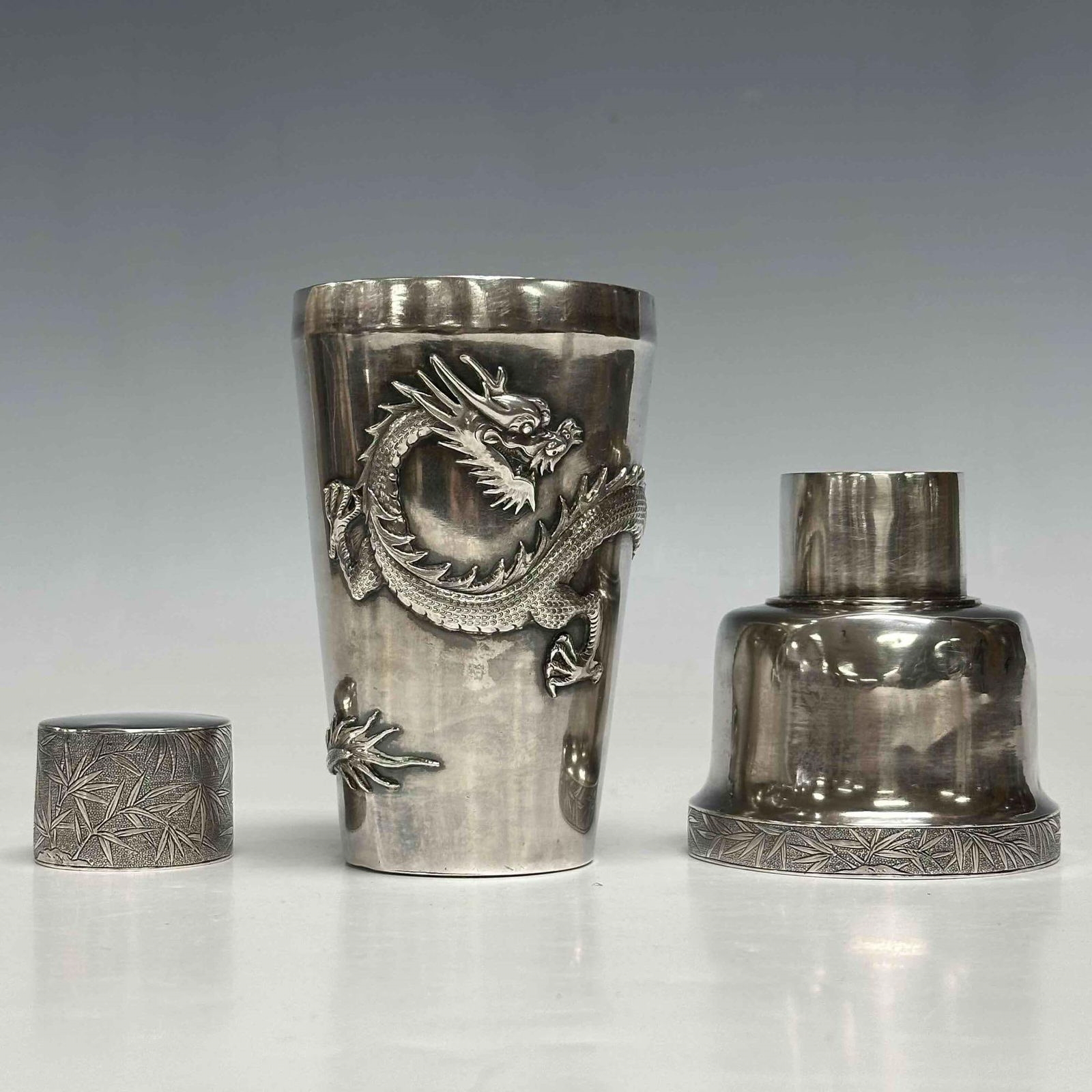 Wang Hing | Wang Hing Chinese Export Silver Cocktail Shaker Saki Set ...