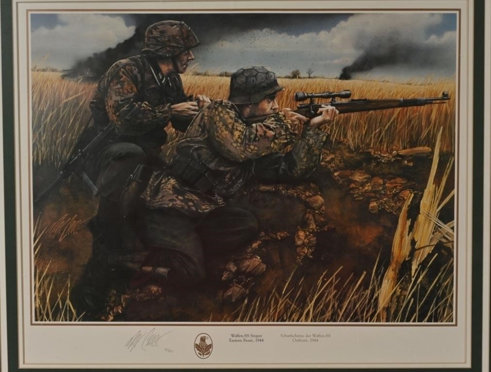 Max Crace | WWII GERMAN WAFFEN SS SNIPER ART PRINT MAX CRACE (1944 ...