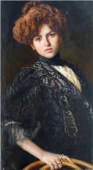 Ritratto femminile olio su tela - Gaetano Esposito