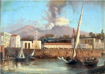 Portici olio su tela - Achille Gigante