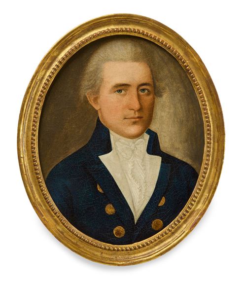 Rare China Trade Portrait of an East India Company Sea Captain by Spoilum, ca. 1790