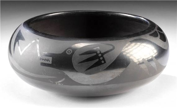 Bowl by Maria Montoya Martinez, Santana Roybal Martinez, 1943 and 1956