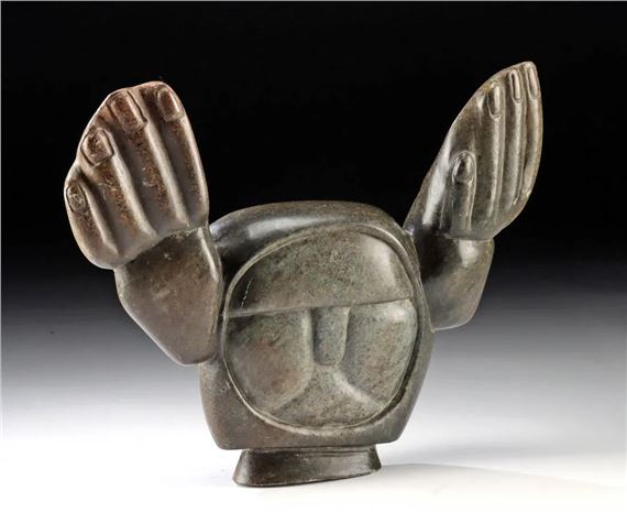 Native American School, 20th Century | Sculpture Figure Hands Raised ...