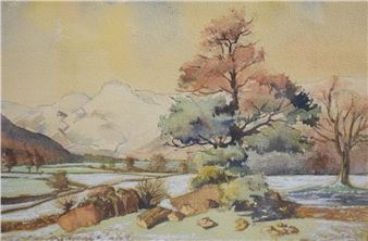 watercolour 'Late Autumn - Langdales Lake District - Caren Catterall
