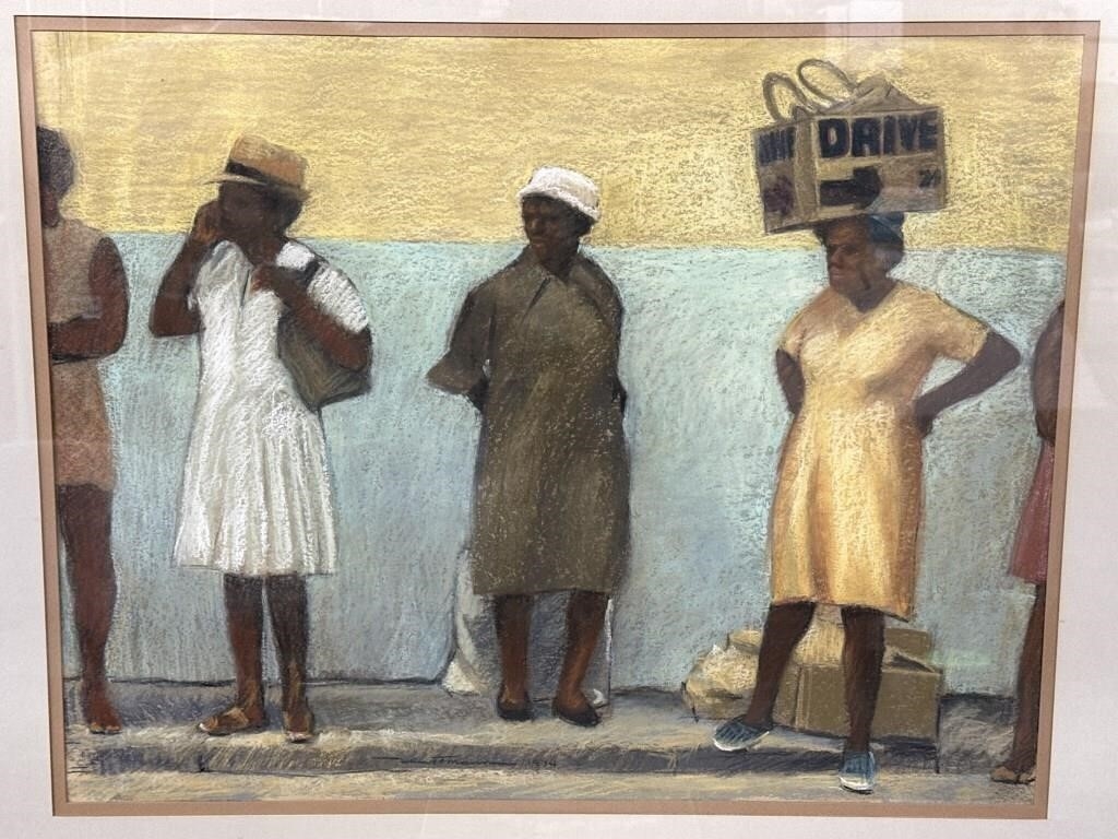 Artwork by Alan Flattmann, Framed signed Alan Flattmann (1940-), "Drive, Made of pastel on paper