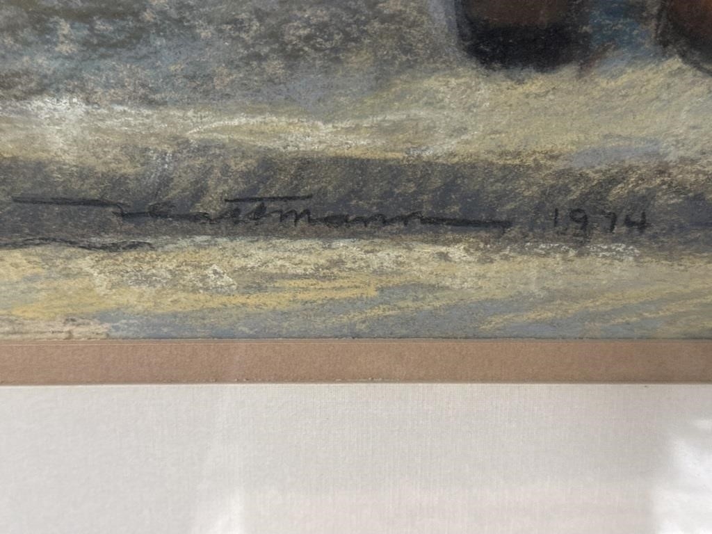 Artwork by Alan Flattmann, Framed signed Alan Flattmann (1940-), "Drive, Made of pastel on paper