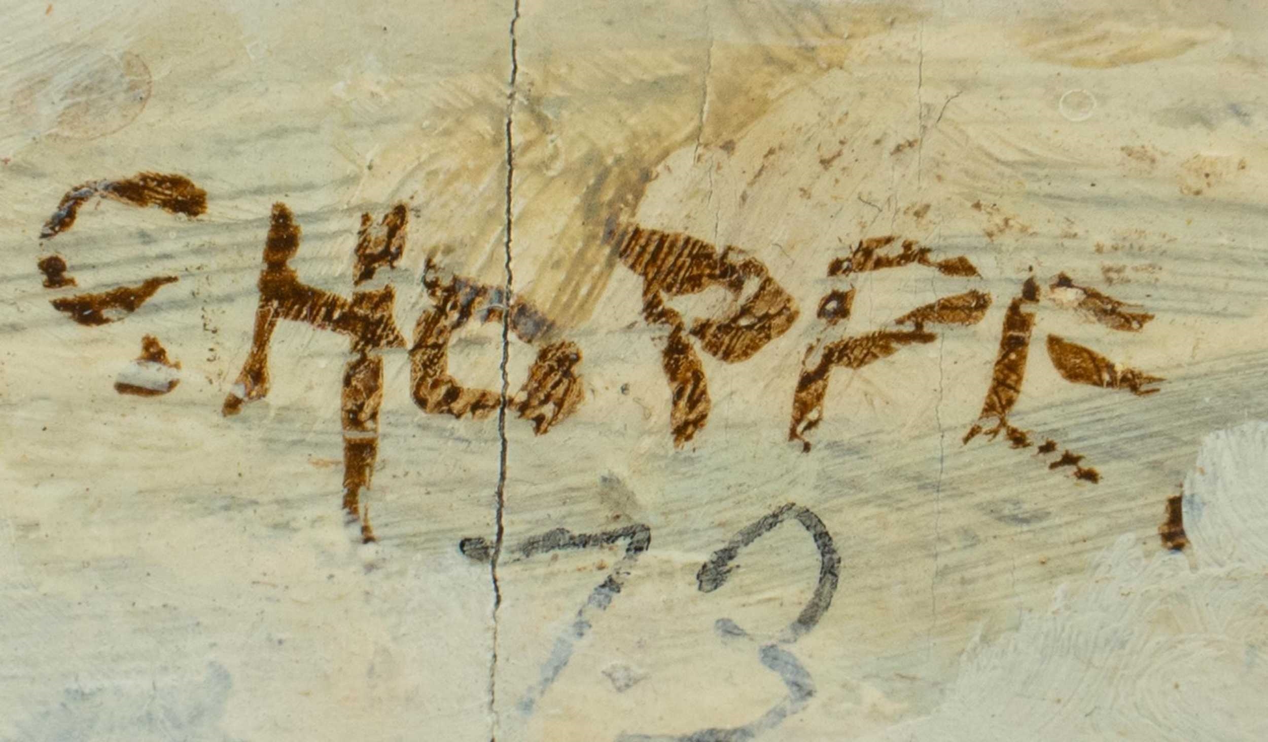 Artwork by Carl Thomas Hoppe, Snowy Creek with Cactus, Made of oil on panel