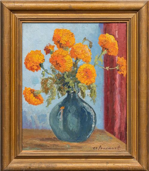 Vase of Marigolds by Clara Pancoast