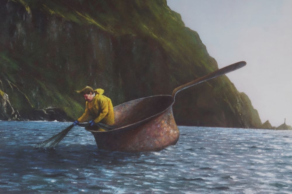 Artwork by Jimmy Lawlor, Floating in a saucepan, Made of limited edition print
