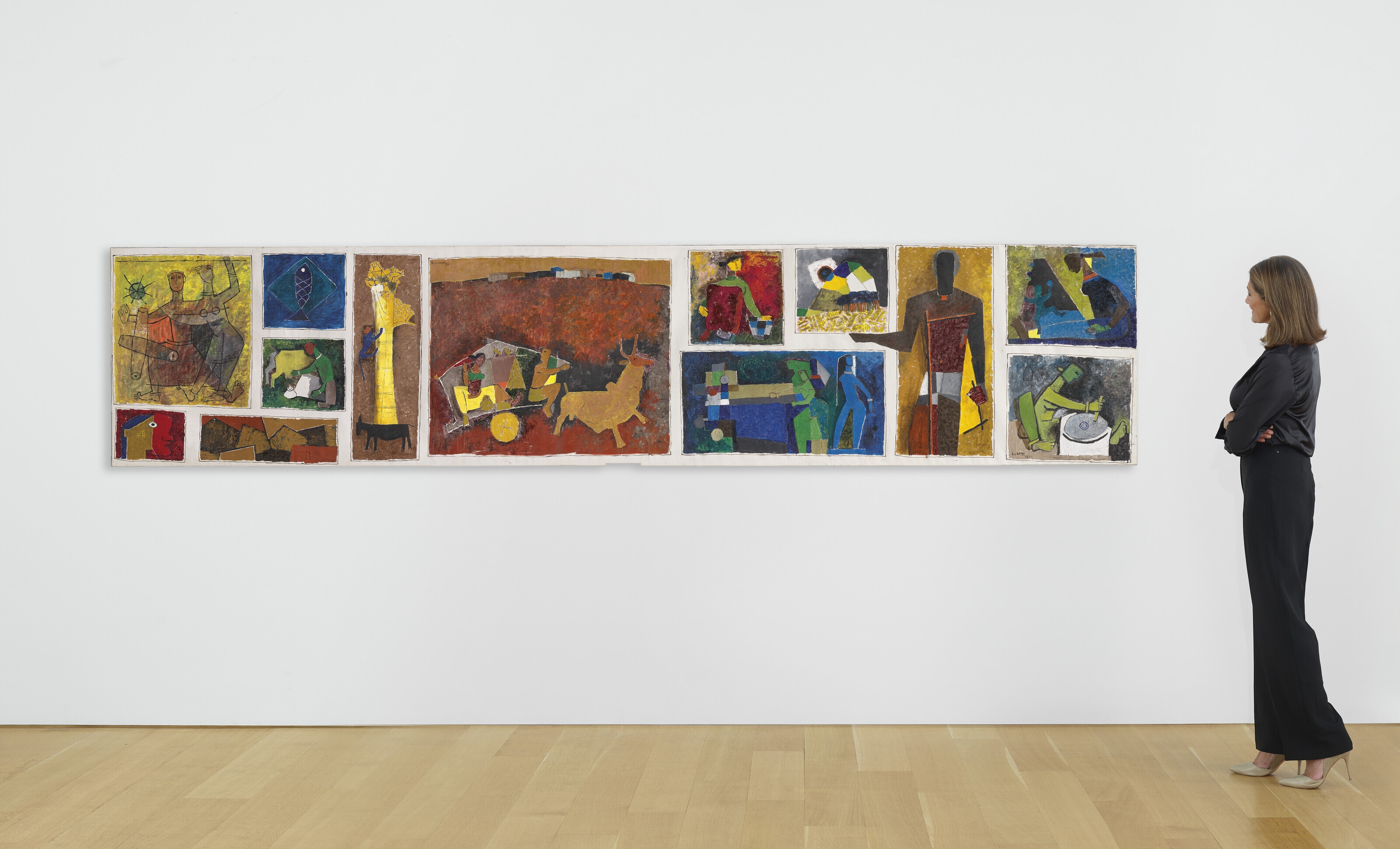 Maqbool Fida Husain | Untitled (Gram Yatra) (1954) | MutualArt