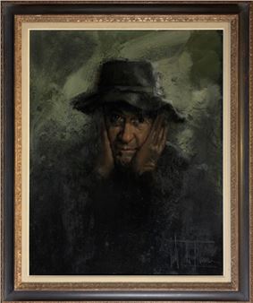 Portret van een man met hoed - Roger van Belleghem