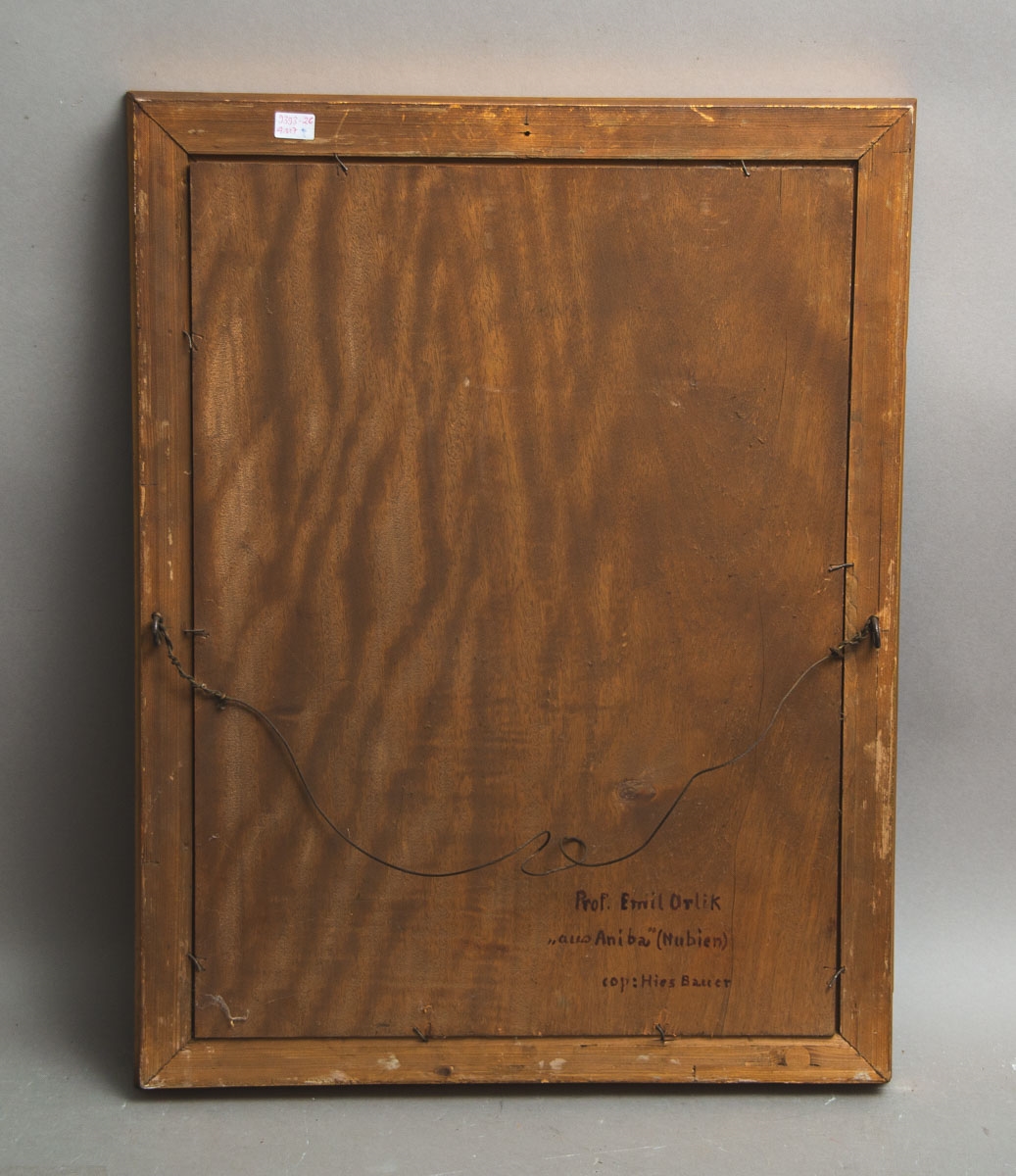 Artwork by Horst Bauer, Mann mit Turban in orientalischer Landschaft, Made of oil on wood panel