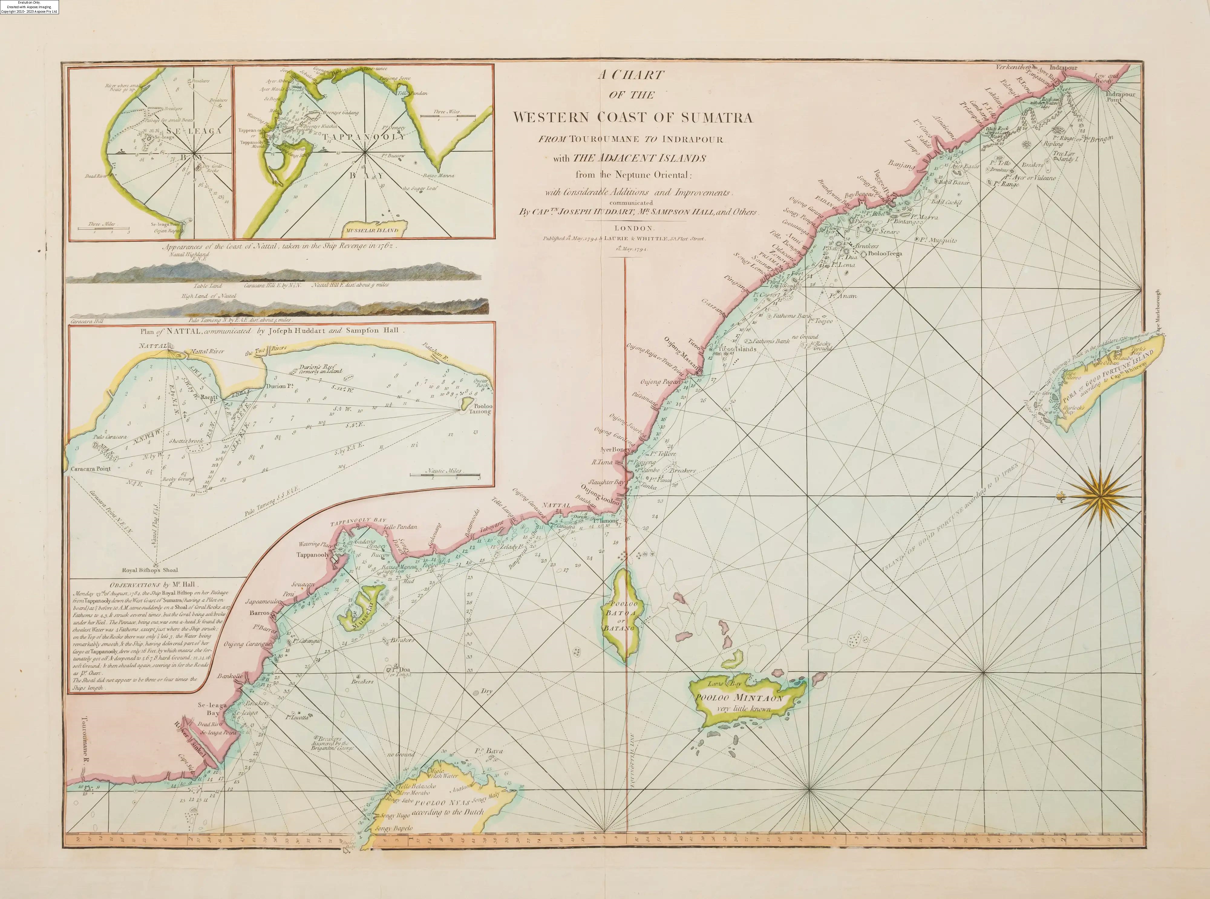 Charles Johnson Payne | A Chart of the Western Coast of of Sumatra From ...