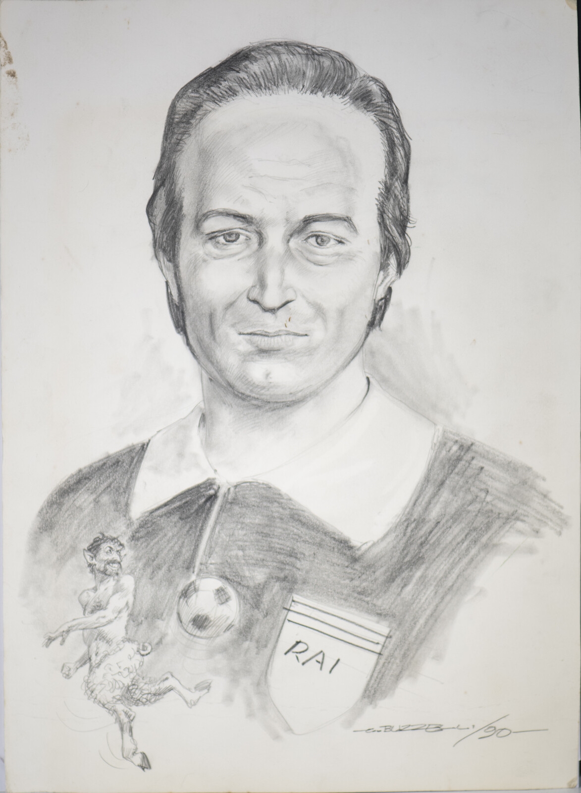 Guido Buzzelli | Portrait of Carlo Picone, the historic TG2 sports ...