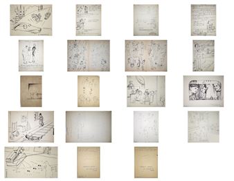 Sheets of notes for vignettes - Claudio Medaglia