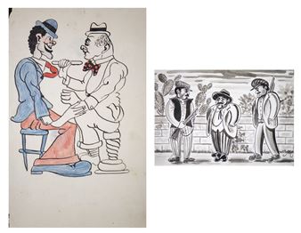 Two satirical cartoons - Claudio Medaglia