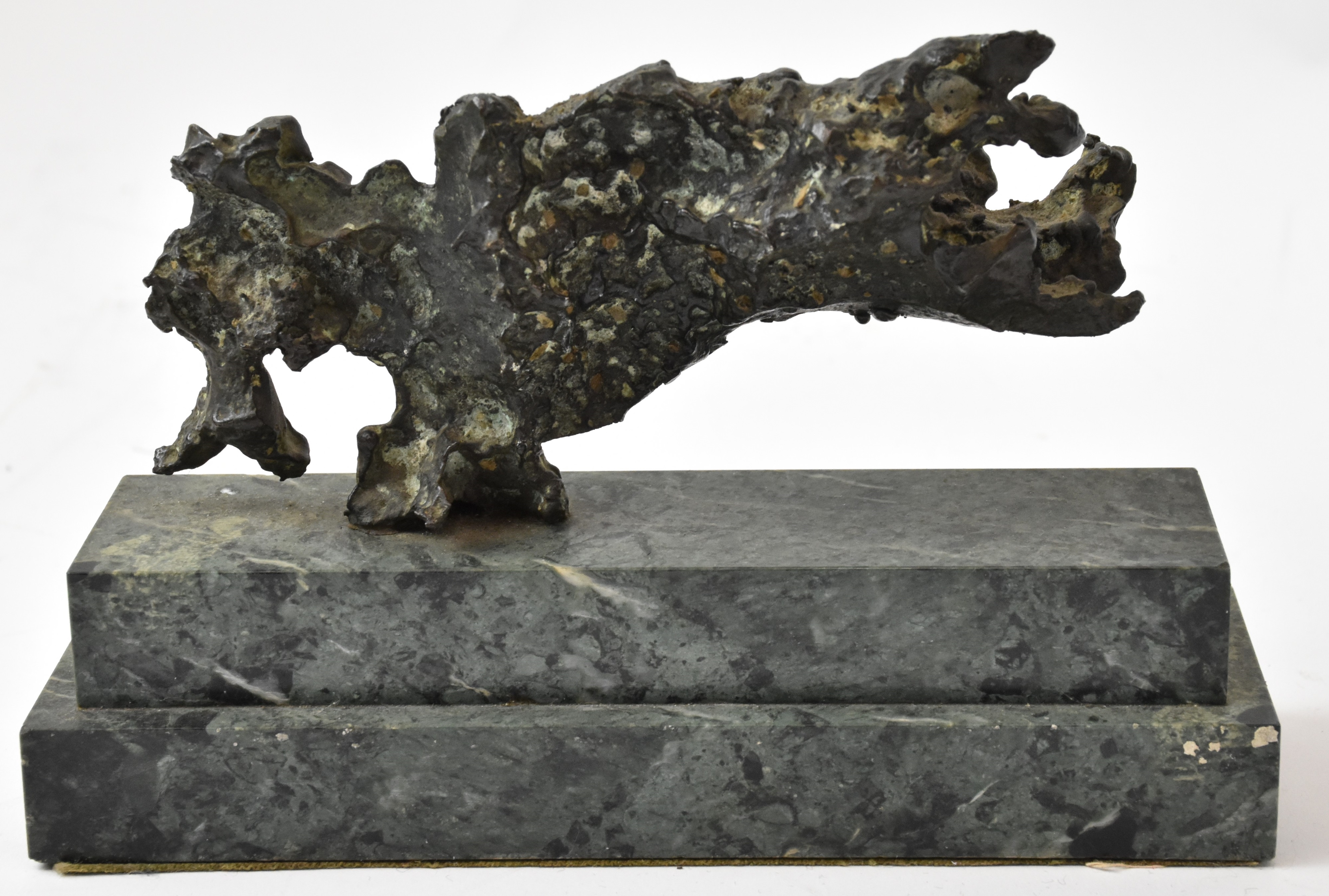 Green | raised on green marble plinth base | MutualArt