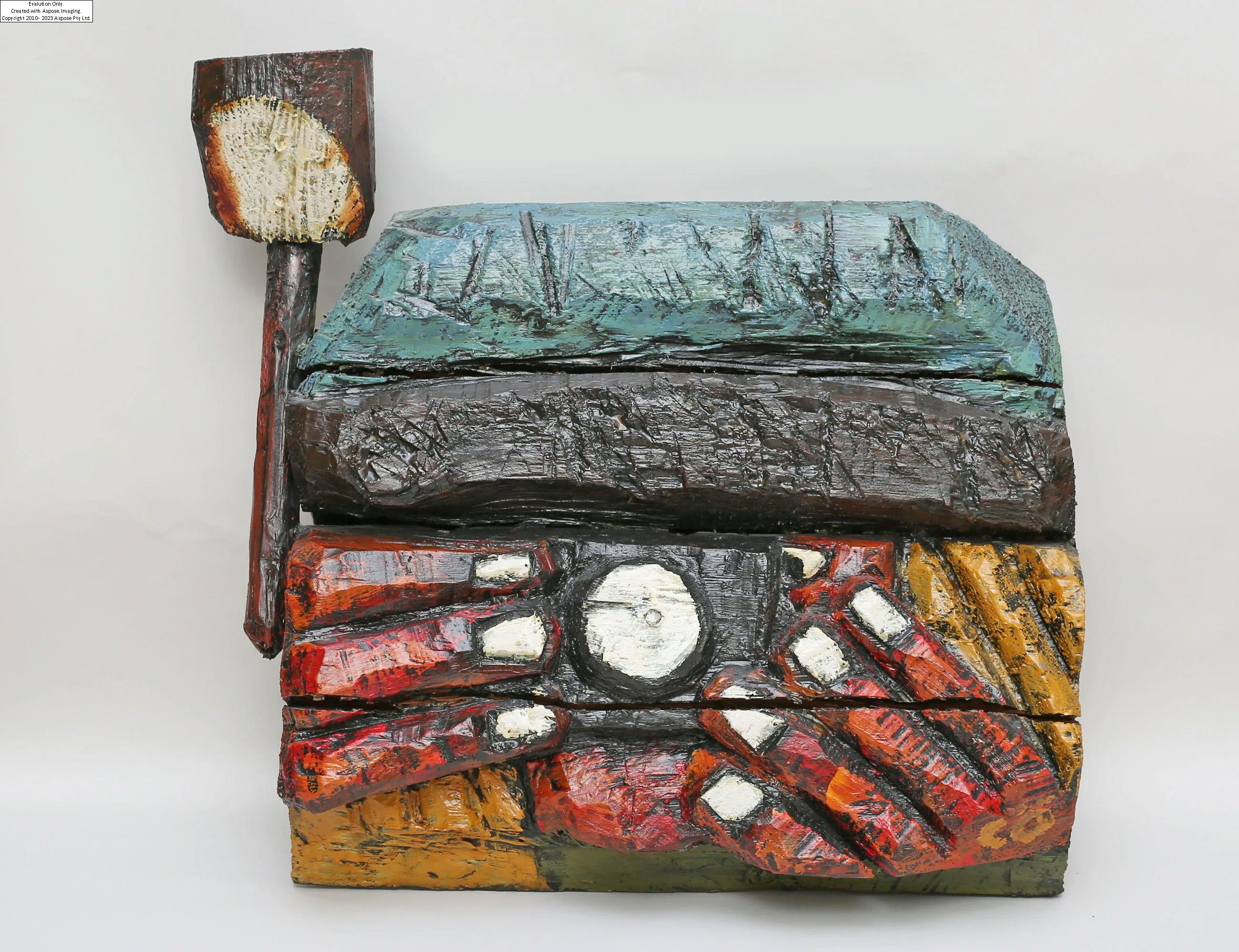 Artwork by Calle Örnemark, i form av fotograf, Made of träskulptur