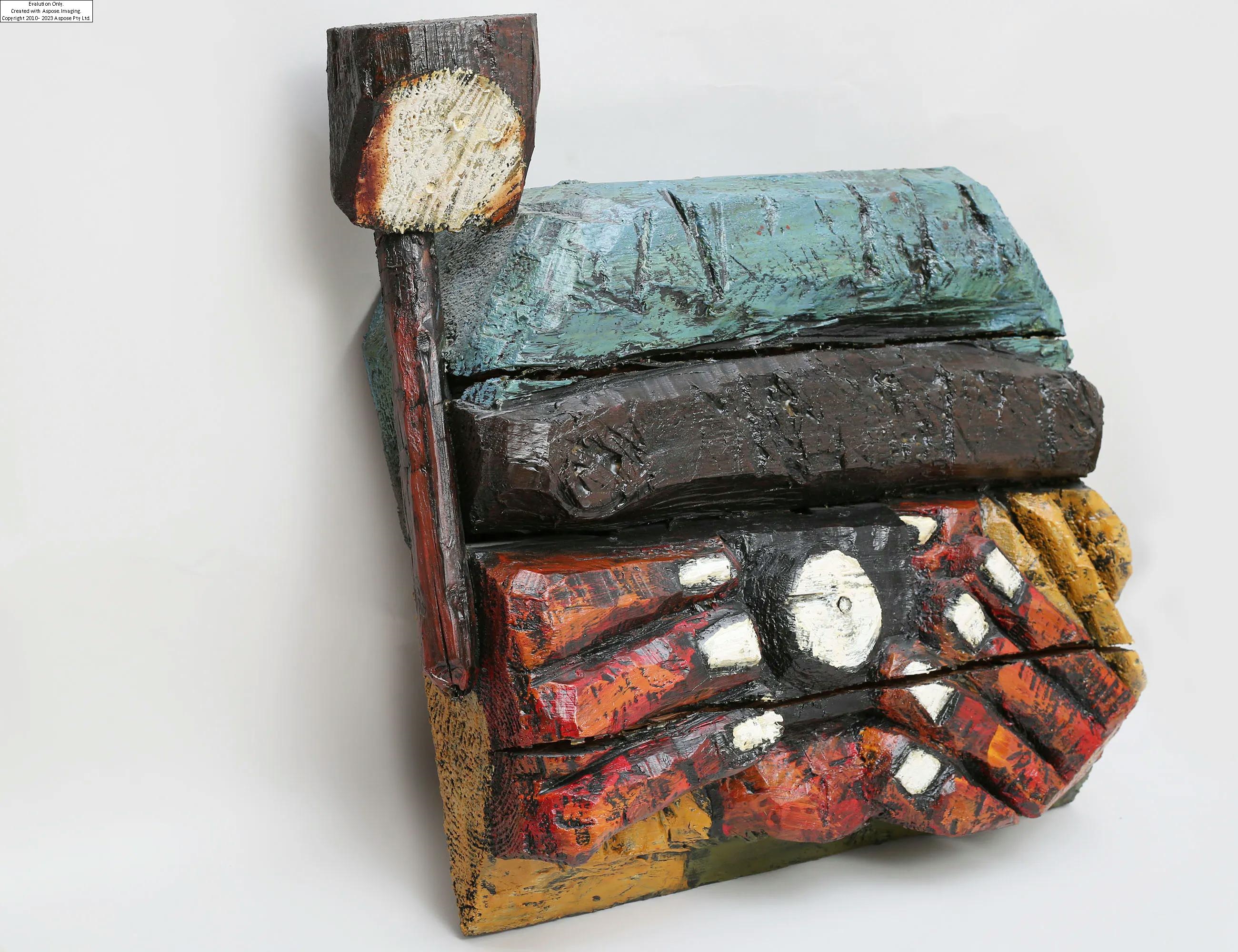 Artwork by Calle Örnemark, i form av fotograf, Made of träskulptur