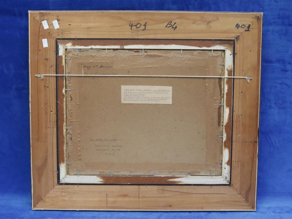 Artwork by Charles Lancaster, GREY ST. BRIDGE, BRISBANE, Made of OIL ON BOARD