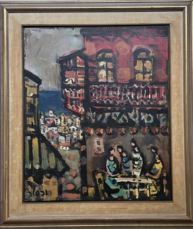 Artwork by Jacob Wexler, Women in a cafe, Made of Oil on canvas