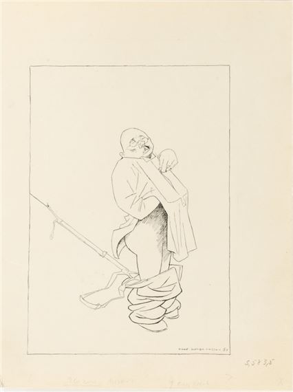 Man with his Pants Down by Olaf Gulbransson, (19)53