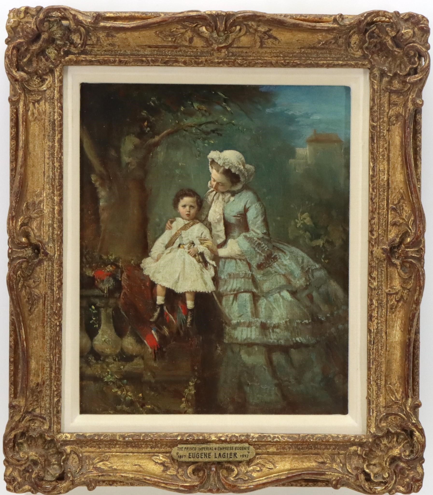 Artwork by Eugène Lagier, The Prince Imperial and Empress Eugenie, Made of Oil on canvas