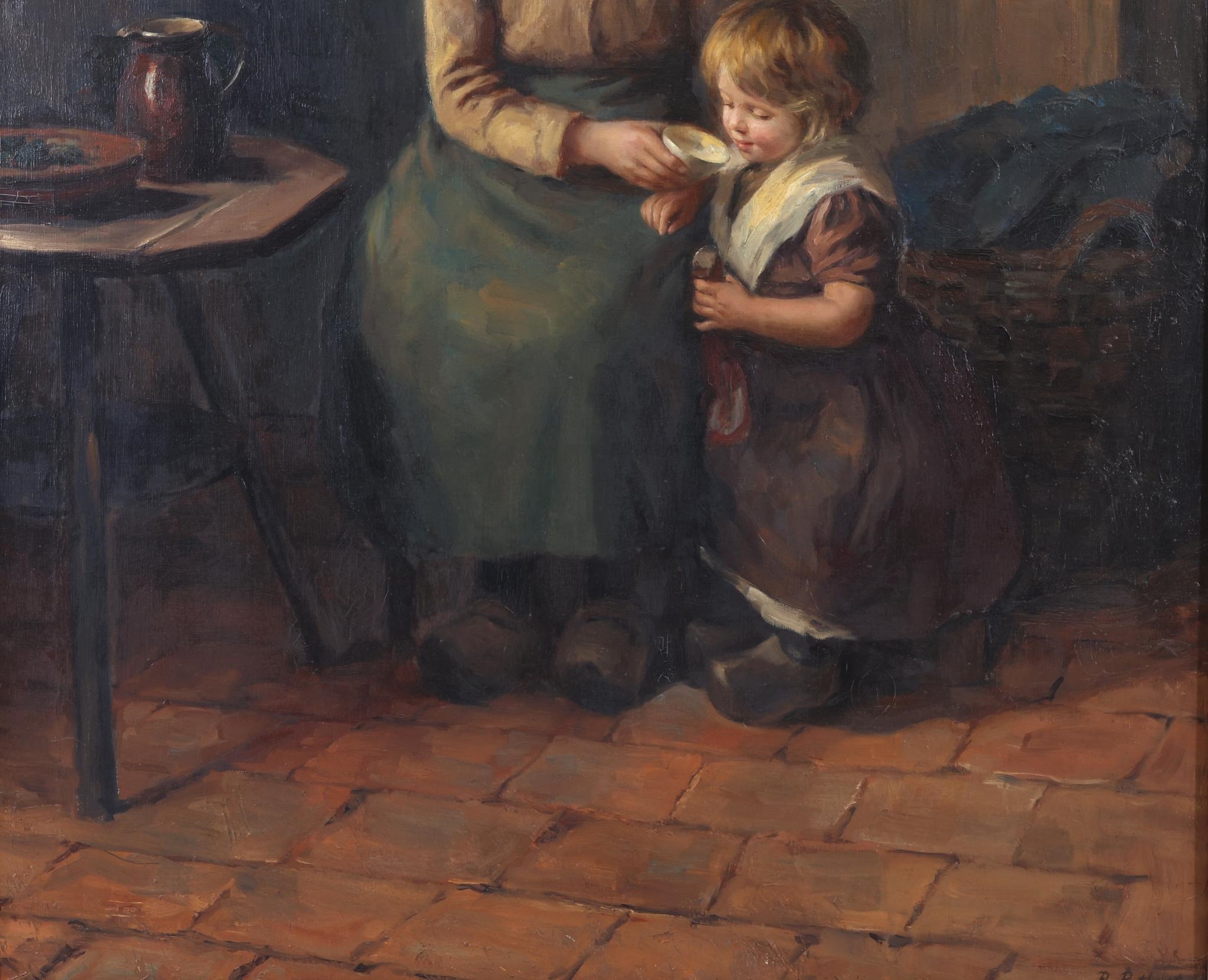 Bernard Jean Corneille Pothast | Realist scene of a mother and child in ...