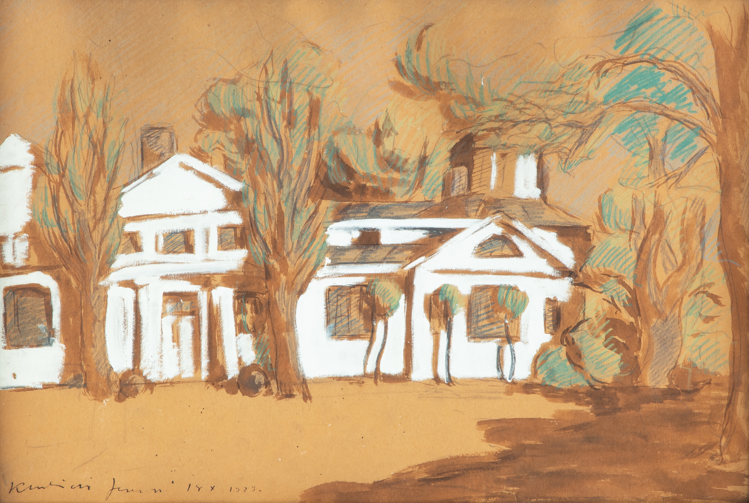 Artwork by Jeremi Kubicki, Pałacyk we Frascati, 1929 r, Made of mixed media, paper