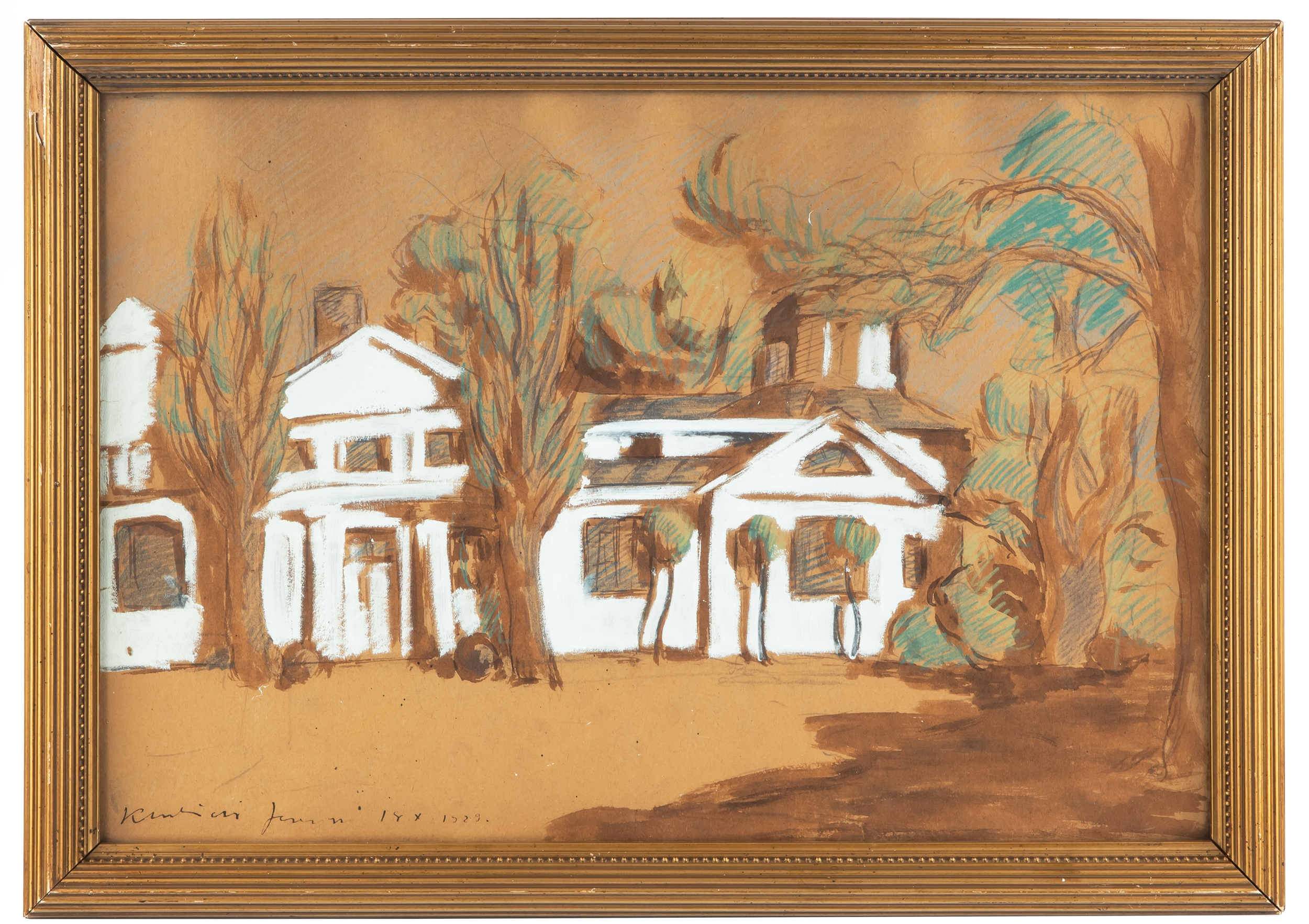 Artwork by Jeremi Kubicki, Pałacyk we Frascati, 1929 r, Made of mixed media, paper