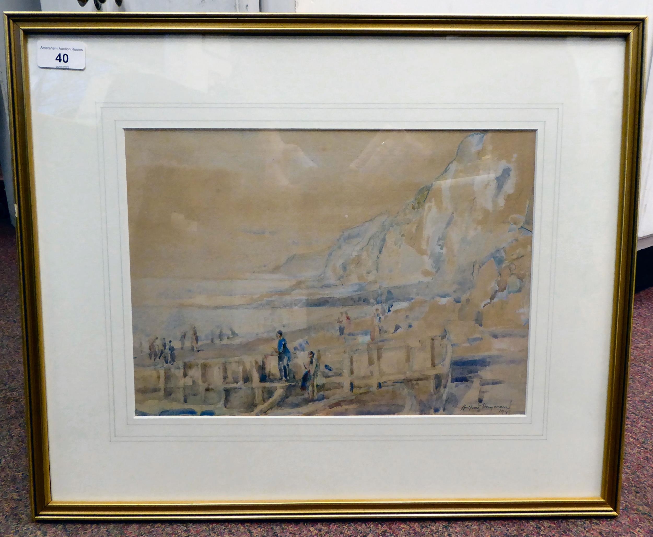 Artwork by Arthur Haywood, Afternoon at Beachy Head, Made of watercolour