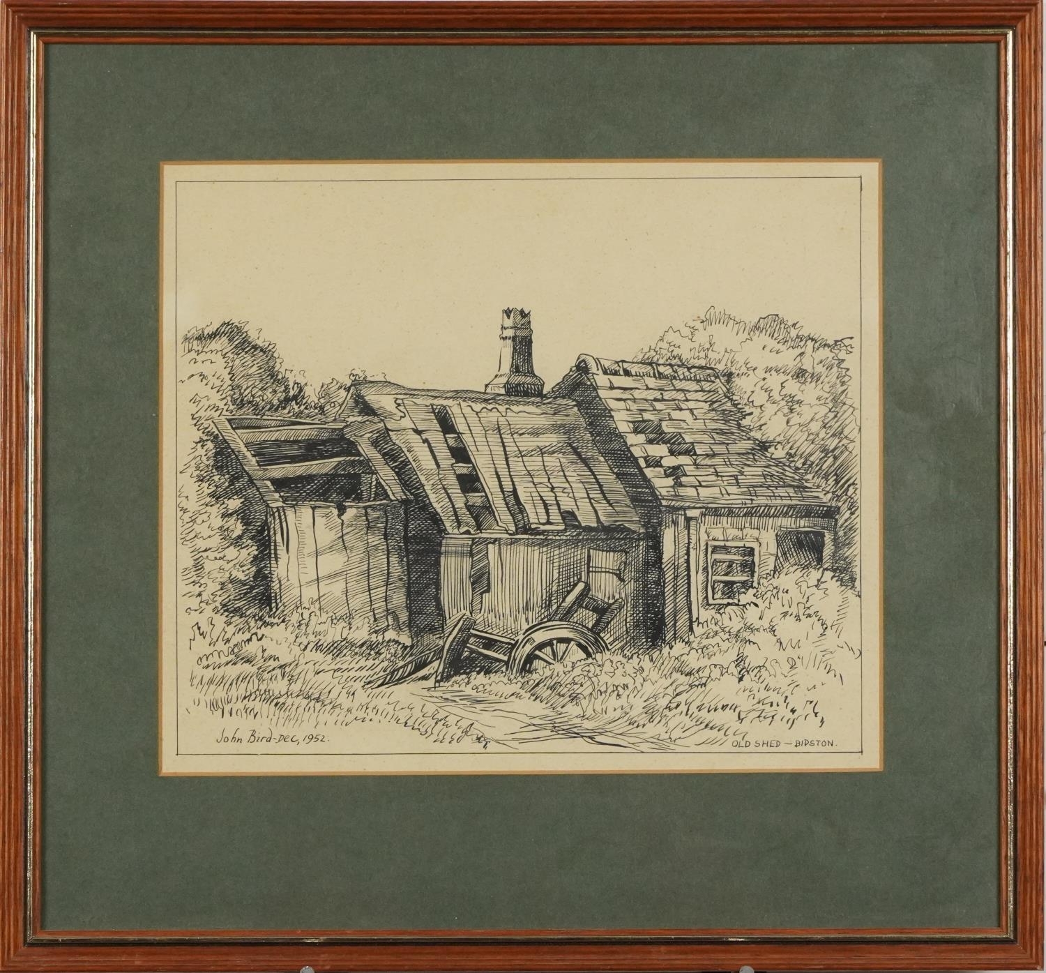 Artwork by John Bird, Old Shed, Made of pen and ink on paper