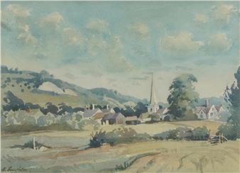 Village in distance - H.a. Houghton