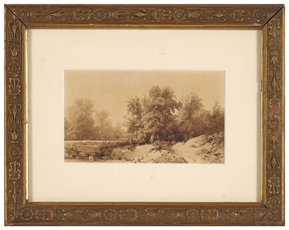 Landscape Wash Signed lower right 8 x 13.5 cm With frame: 19 x 23 cm - Laurent Joseph Pelletier