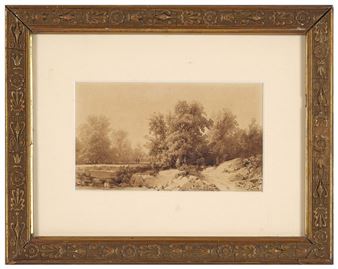 Landscape Wash Signed lower right 8 x 13.5 cm With frame: 19 x 23 cm - Laurent Joseph Pelletier