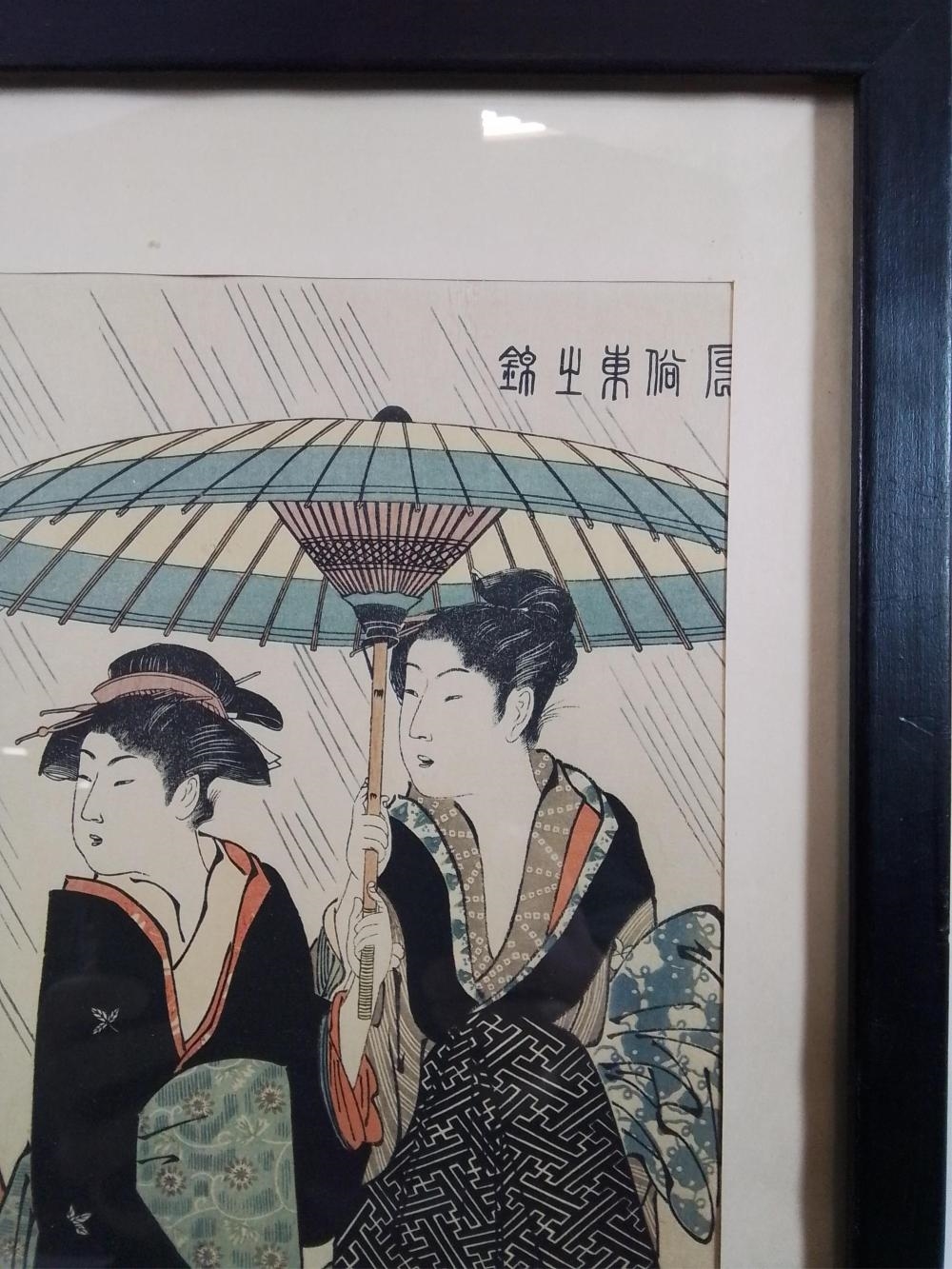 Artwork by Torii Kiyonaga, Torii Kiyonaga "Courtesans" Woodblock Print, Made of Woodblock Print, Torii Kiyonaga "Courtesans" Woodblock Print