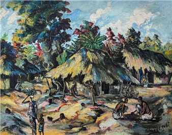 Untitled, (village scene), - Joseph Kitenge