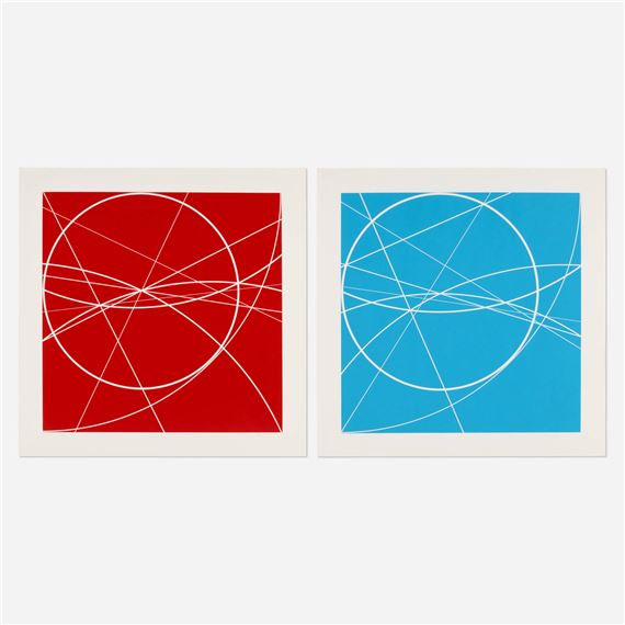 Red; Blue (two works) by Clifford Singer, 1980