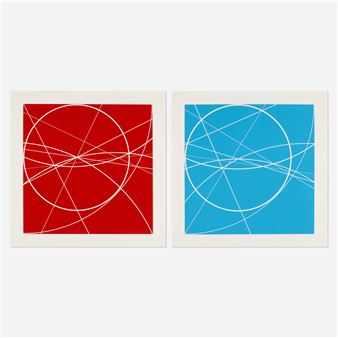 Red; Blue (two works) - Clifford Singer