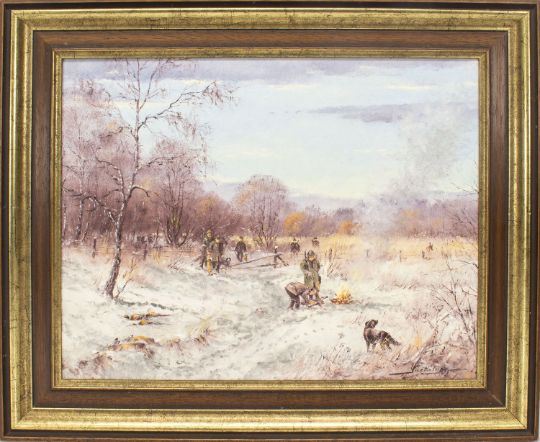 Jagdgesellschaft im Winter by Karl Hellmut Snethlage, 1925 - 2011