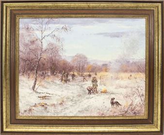 Jagdgesellschaft im Winter - Karl Hellmut Snethlage