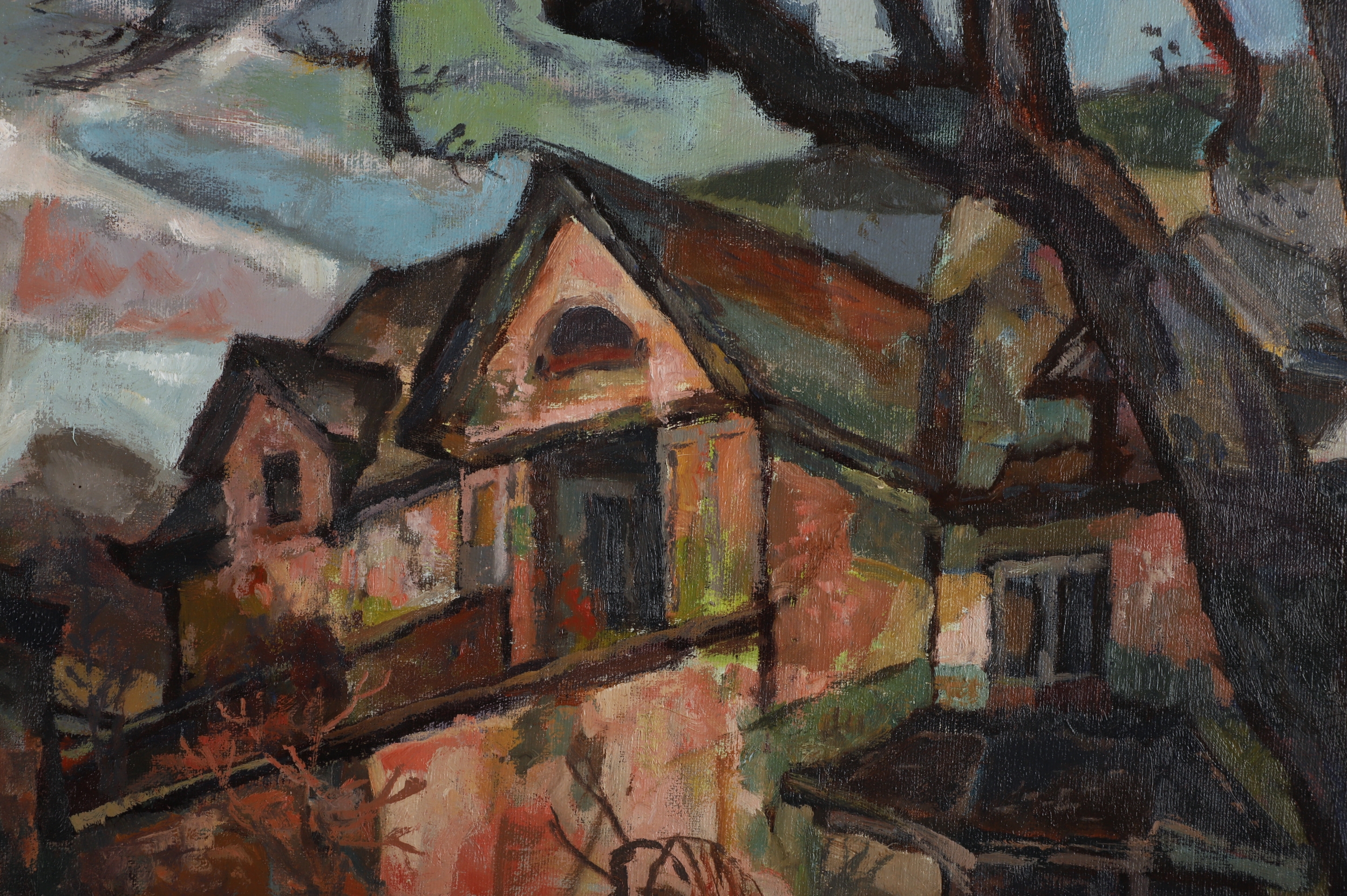 Artwork by Edward L. Loper, Edward Loper, Sr, Blue Ball Dairy Barn, Made of oil on canvas