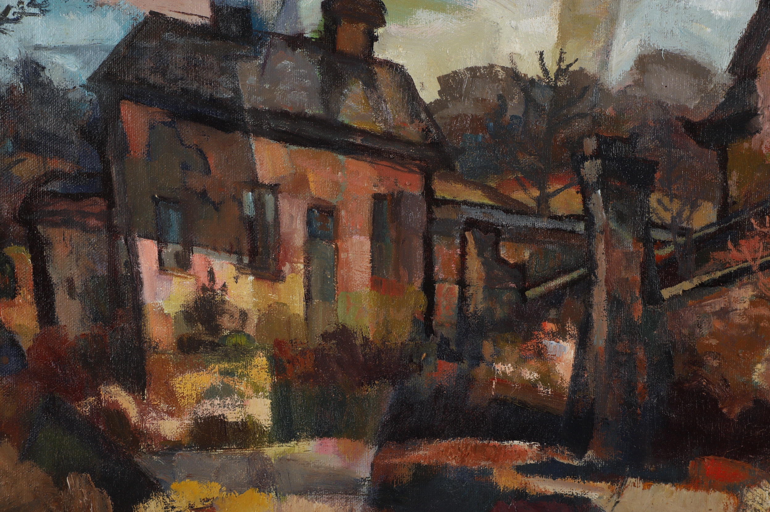 Artwork by Edward L. Loper, Edward Loper, Sr, Blue Ball Dairy Barn, Made of oil on canvas