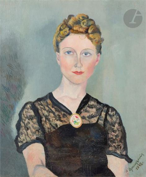 Portrait of a woman by Nechama Szmuszkowicz, 1943